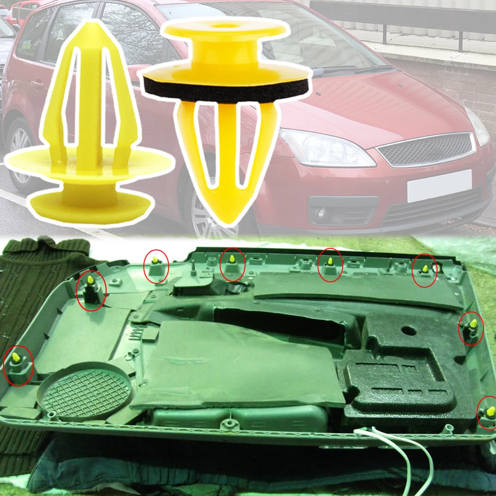 

10Pcs For Ford Focus C-MAX 2003 2004 2005 2006 2007 Car Door Panel Card Trim Clips Interior Fastener Fixing Rivets 7M0867299K