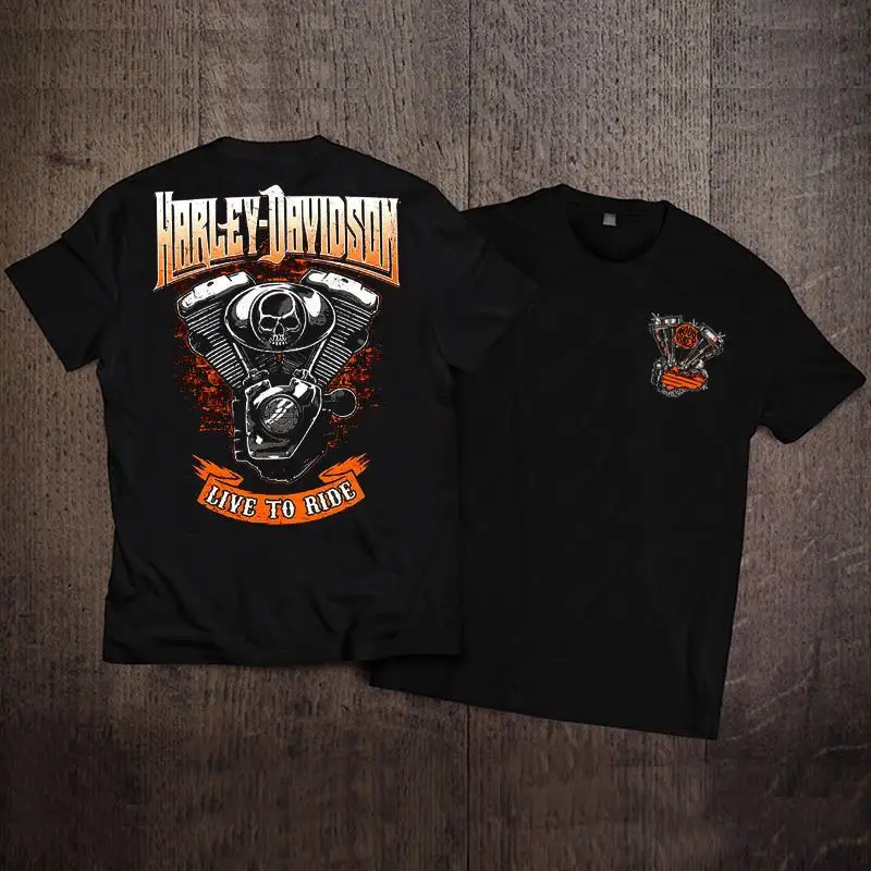 

Summer Harley motorcycle heavy motorcycle riding retro casual short-sleeved Harley-Davidson jacket riding T-shirt