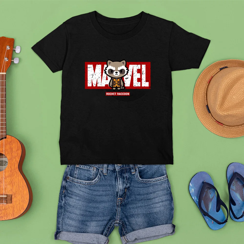 

Fashion Summer Disney Baby Cartoon Short Sleeve Base Tshirt Kawaii Color Unisex Kid Clothes Children Black Loose Streetwear