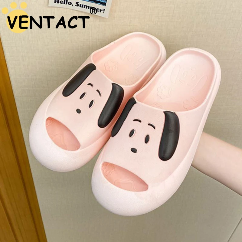 

Сандалии VENTACT женские для дома и ванной, мягкие Нескользящие, симпатичная собака, модные тапочки, летняя обувь