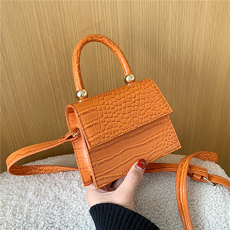 

Fashion Women's Shuolder Bag Crocodile Pattern Small Flap PU Leather Elegant Designer Handbag Evening Female Crossbody Bag