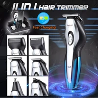 kemei rechargeable electric hair trimmers 11 in 1 hair clipper electric shaver beard trimmer men shaving machine nose trimmer