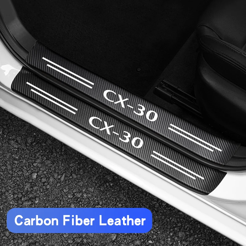 

For Mazda CX-30 Carbon Fiber Car Doorsill Sticker Anti-scraping and Waterproof Protective Film Accessories Trunk