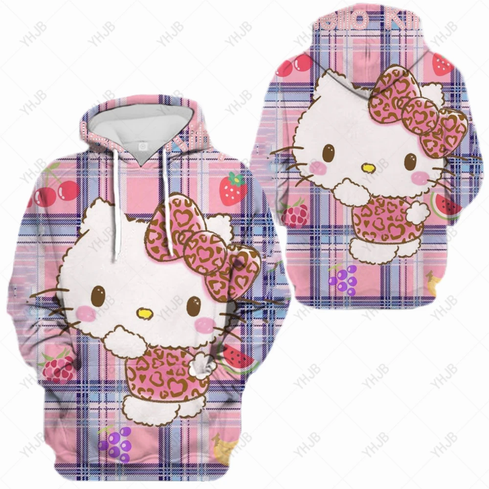 

Korean Fashion Kpop Hoodie For Women Hello Kitty Print Harajuku Sweatshirts Hooded Pullover Tracksuit Teen Girls Sudaderas