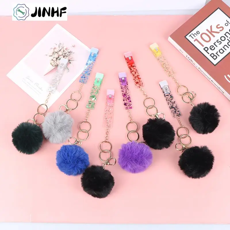 

Acrylic Debit Credit Card Grabber Keychain Custom Love Puff Ball Atm Swaggy Card Grabber Plastic Clip For Long Nails