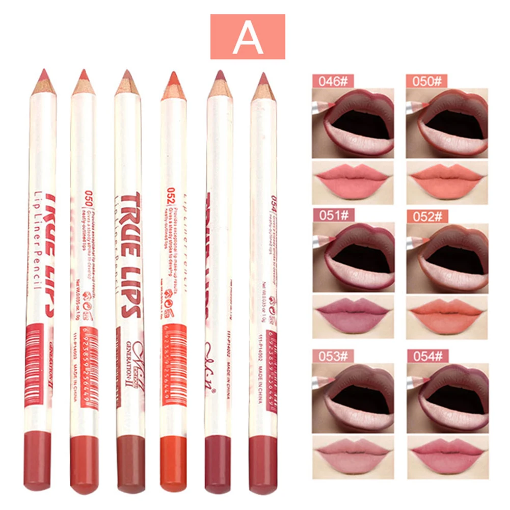

Sdotter 6pcs 4 in 1 Pencil Lip Liner make up Waterproof Stick For Lips Long Lasting Daily Makeup lipliner Pen Cosmetic Beauty