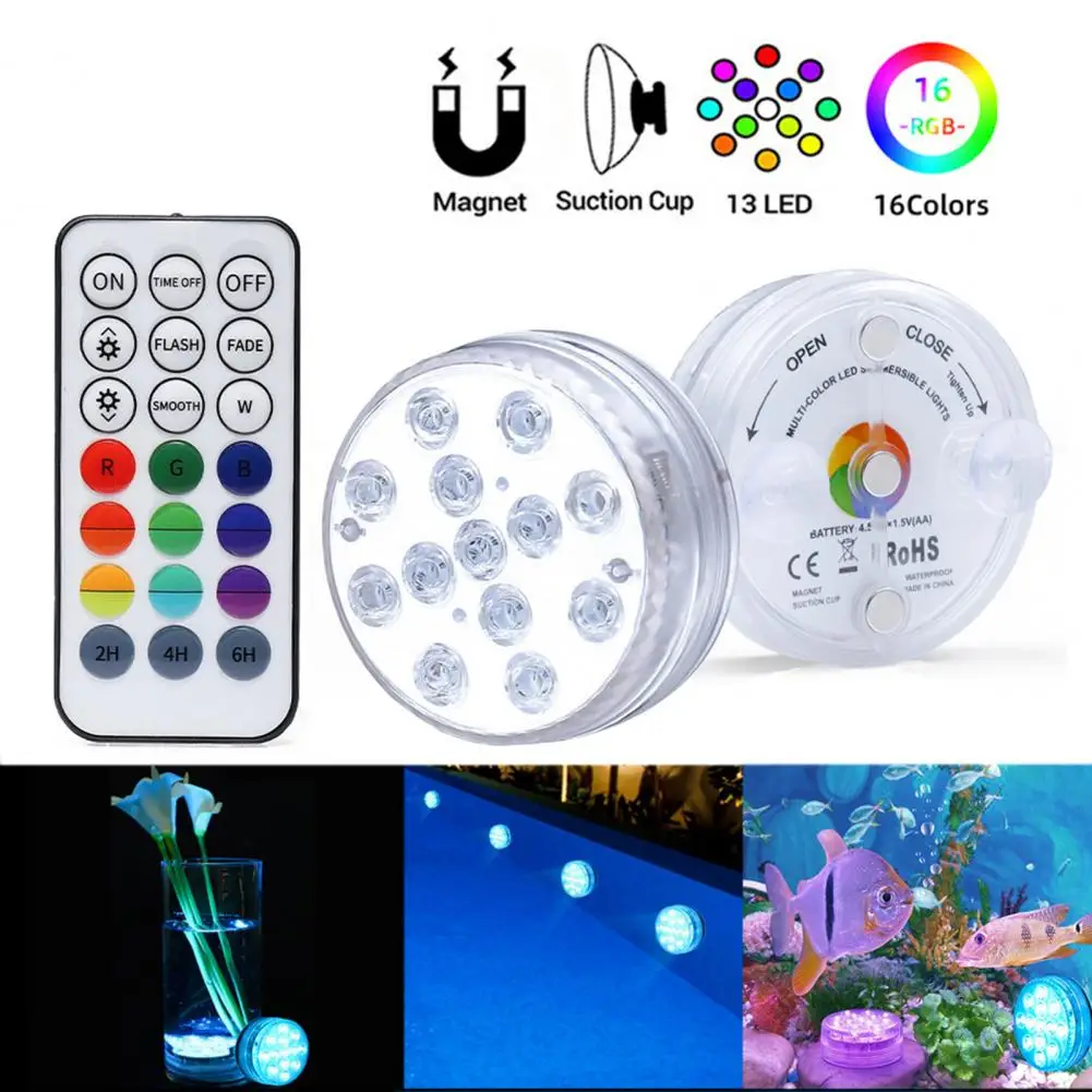 

Pool LED Light Excellent IP68 Waterproof Eco-friendly Battery Operated Suction Cup Pool LED Light for Fountain