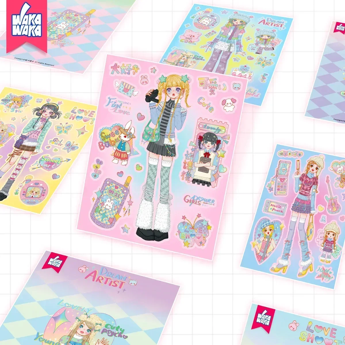 Sweet Cool Band Girl Goo Card Наклейка с персонажем Чехол для мобильного телефона