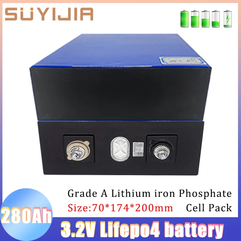 

280AH LiFePO₄ Battery 3.2V Lifepo4 Grade A Lithium Iron Phosphate DIY Cells Pack for RV 12V 36V 48V RV Vans Forklift Yacht