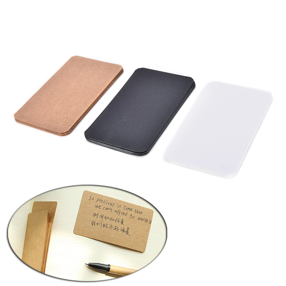 

100pcs Kraft Paper Card Blank Business Cards Message Memo Party Gift Thank You Cards Label Bookmarks Learning Cards
