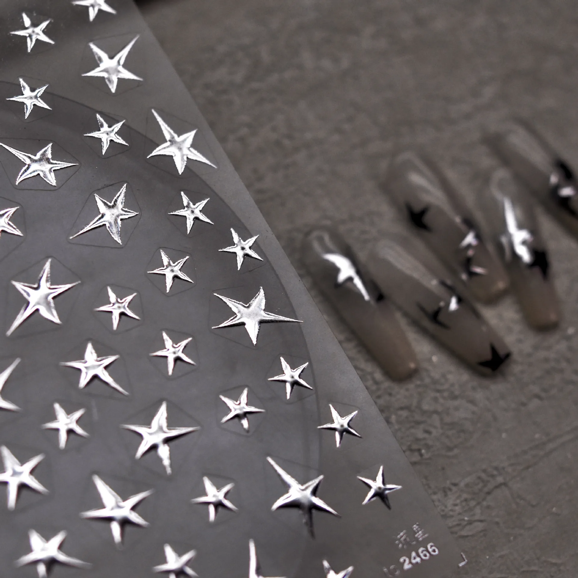 

1 Sheet 5D Realistic Black White Laser Silver Gold Meteor Stars Adhesive Nail Art Stickers Decals Manicure Charms Accessories