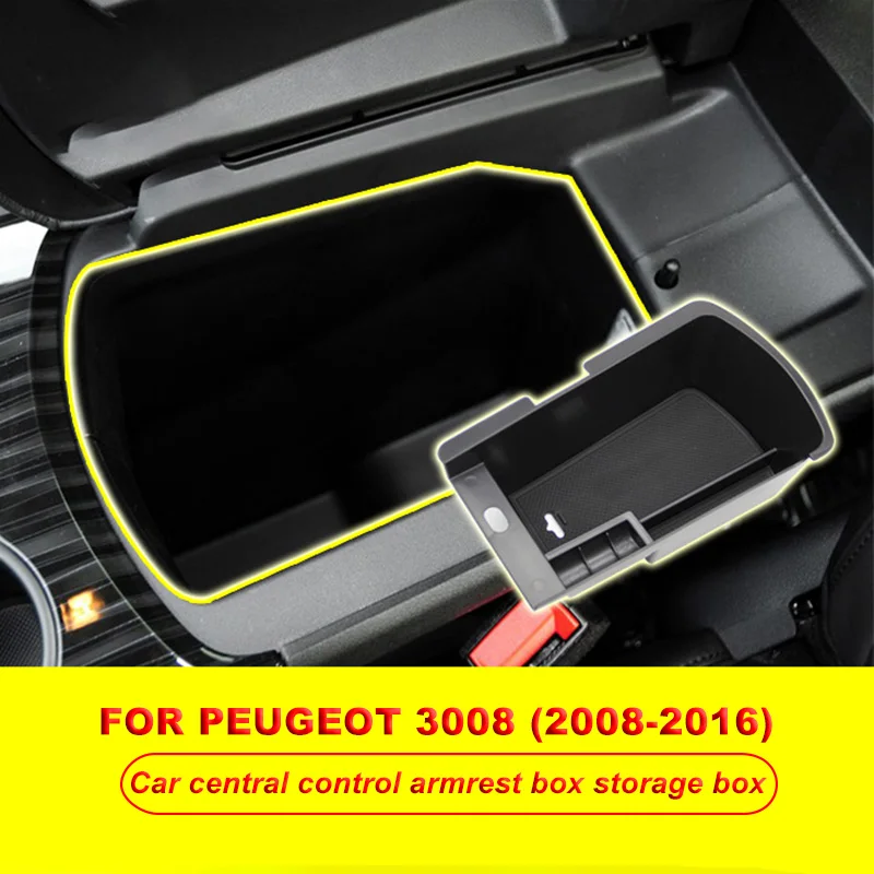 Car Central Console Armrest Box Storage Box Glove Tray For Peugeot 3008 Accessories 2008 2009 2010 2011 2012 2013 2014 2015 2016