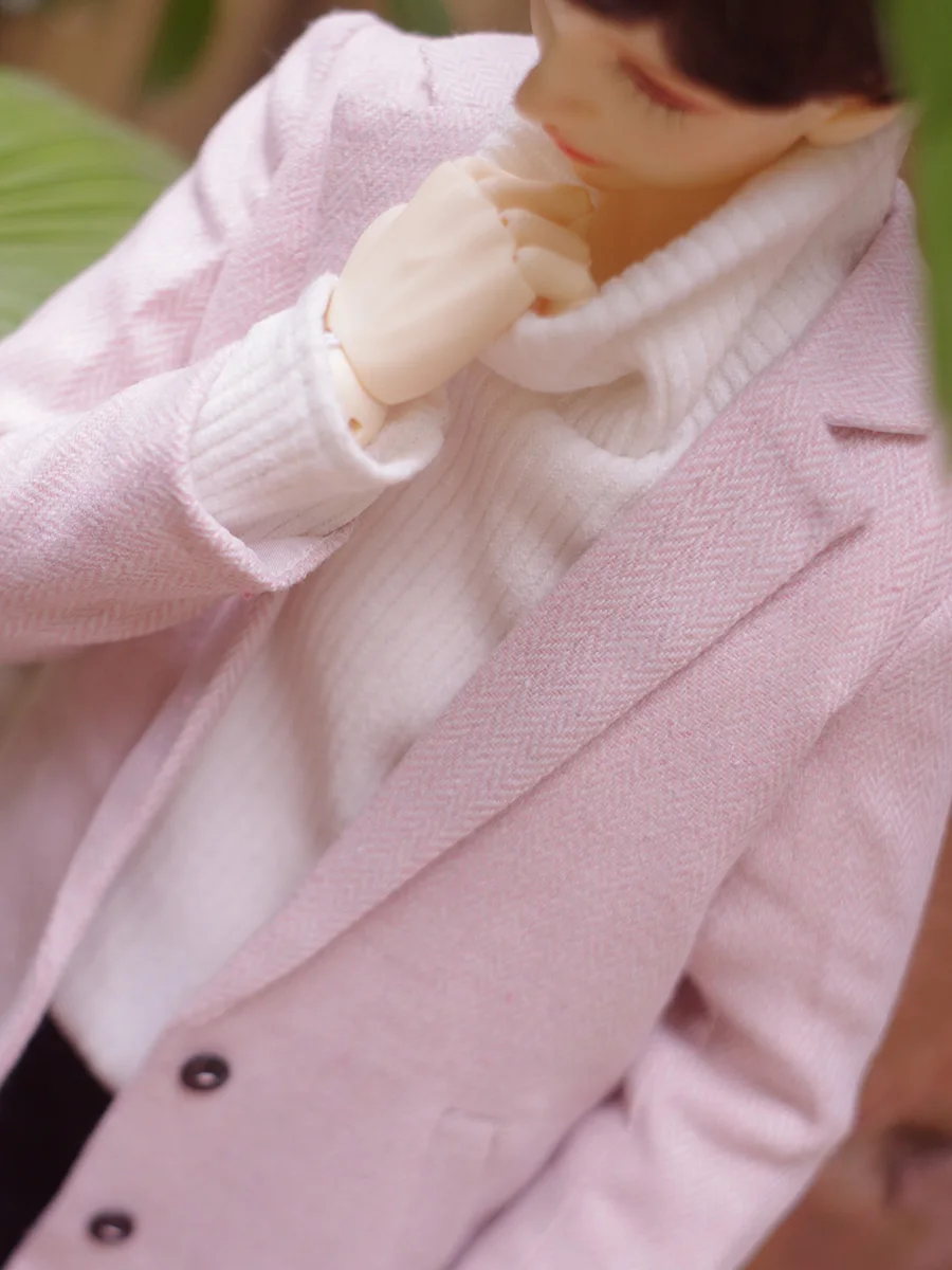 Фото D09-P356 игрушка ручной работы 1/3 MSD SD13 SD17 POPO68, одежда для кукол BJD, розово-серое шерстяное пальто, длинная ветровка, 1 шт. №3