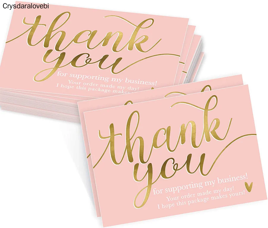 

200 шт. розовый спасибо за поддержку моей маленькой визитки, спасибо, поздравительная открытка, благодарность продавцу, подарок 3,5*5 см