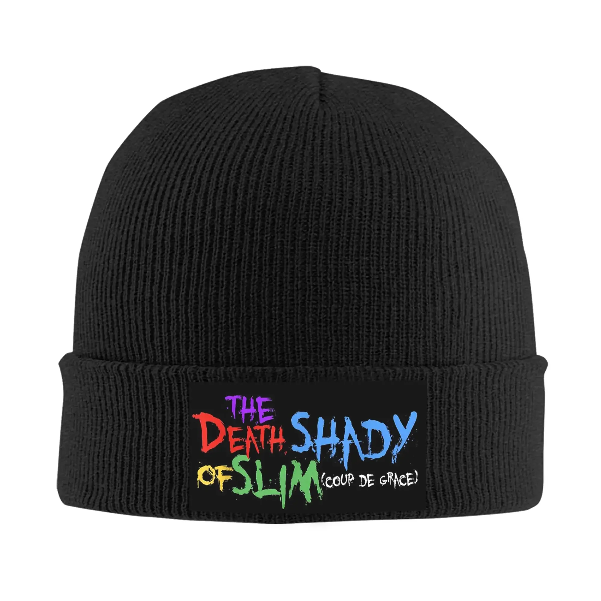 Фото Теплая вязаная шапка The Death Of Slim Shady Eminem, зимняя вязаная шапка с капюшоном, шапочки Skullies, шапки в стиле хип-хоп для унисекс №2