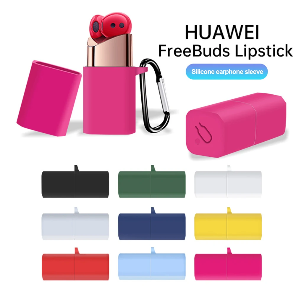 

Чехол для беспроводных наушников Huawei Freebuds в форме помады, чехол для наушников с поддержкой Bluetooth, защитный чехол для наушников