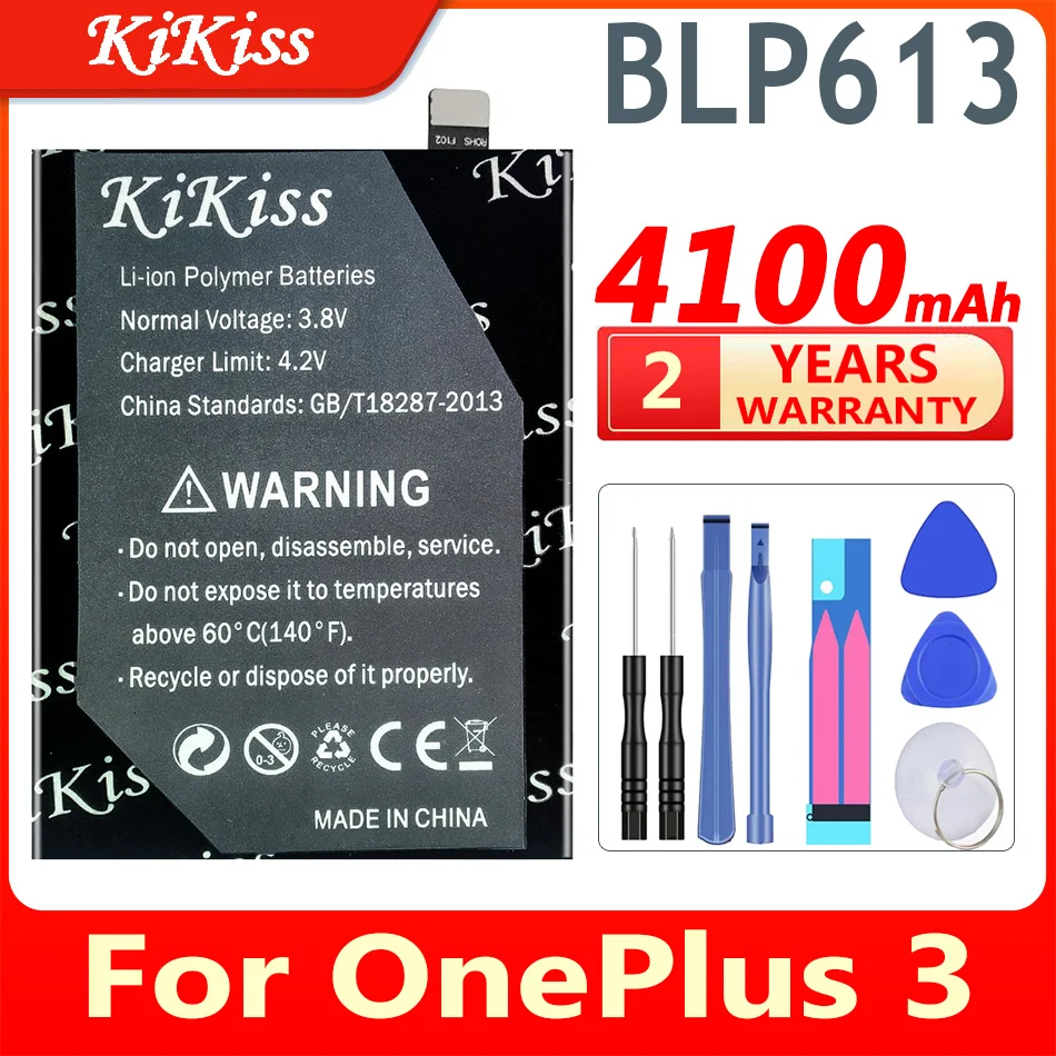 

4100 мАч оригинальный Kikiss BLP613 Сменный аккумулятор для телефона OnePlus 3 One Plus 3 Three 1 + 3