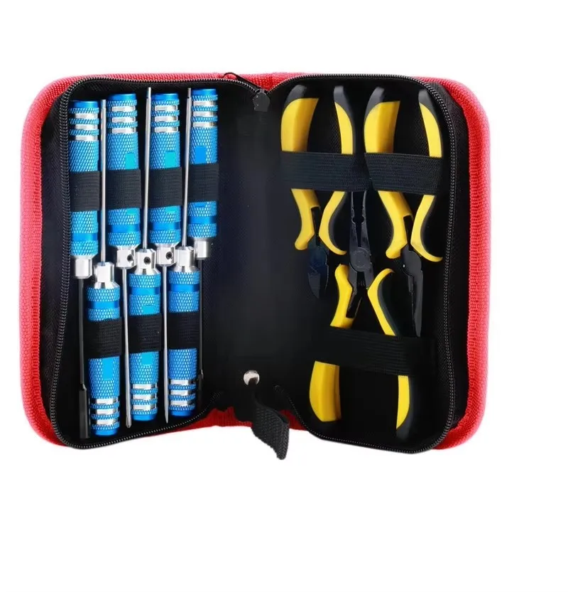 10в1 Schraub 3%her Rosensechskant Schlitz Seitenschneider Kugelgelenk Zange Tool Kit Box Set для RC Quadcopter Hubschrauber A