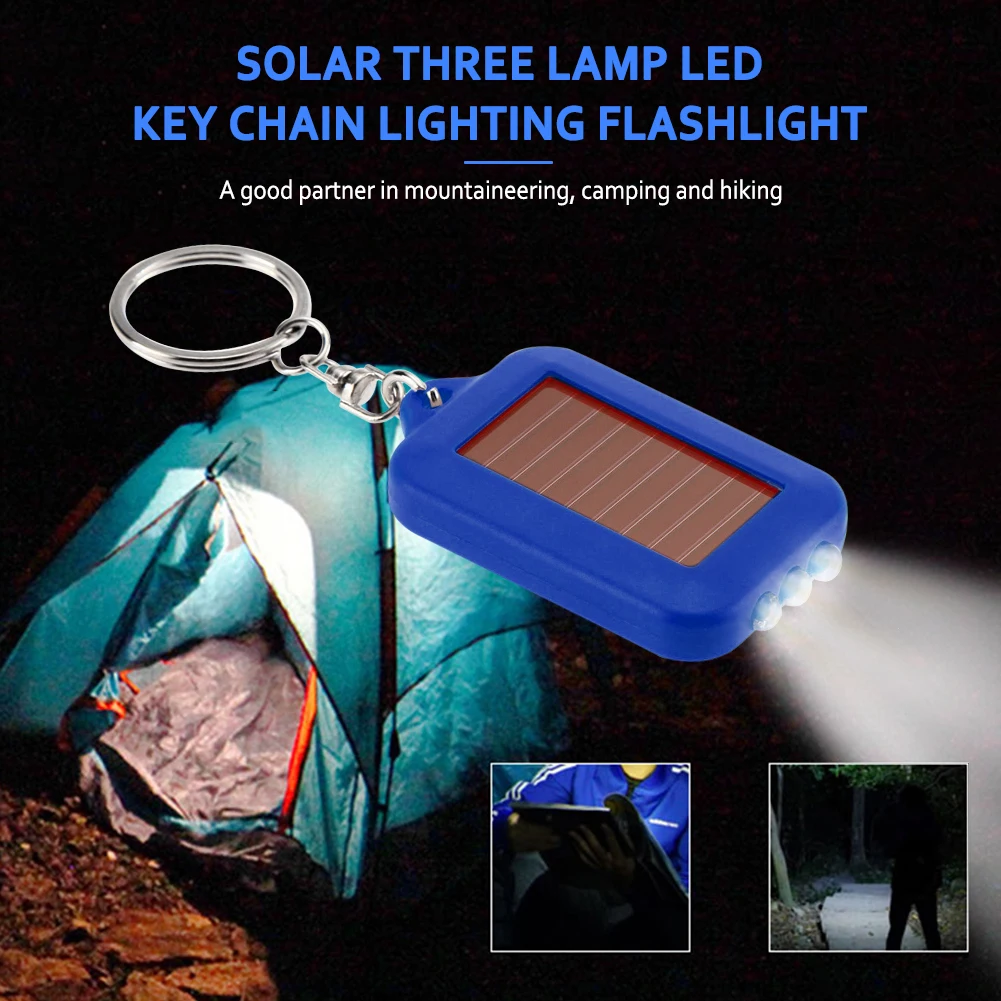 

Mini Portable Solar Led Flashlight Lanterna Outdoor Camping Torch Multi-function Emergency Keychain Lamp Camping Accessories
