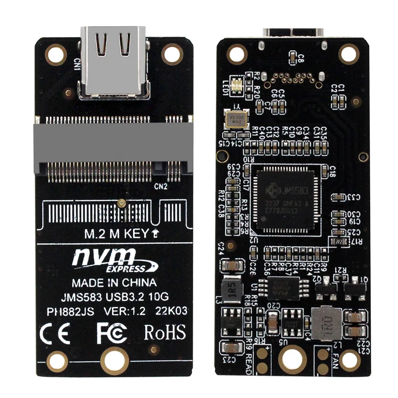 Адаптер NVME USB NVME на USB 3,1 Тип C 10 Гбитс, подставка M2 PCIE NVME SSD на USB C конвейер JMS583, ключ M для 2230 M.2 NGFF SSD (art.: 3920bf7fb9c00) - 3920bf7fb9c00