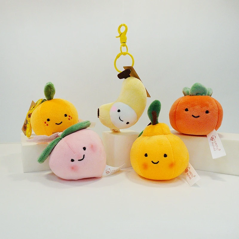 

Creative Fruit and Vegetable Plush Toy Key Chain Charms Kawaii Accessories Bag Pendant Couple Gift Car Keychain Holiday Gift