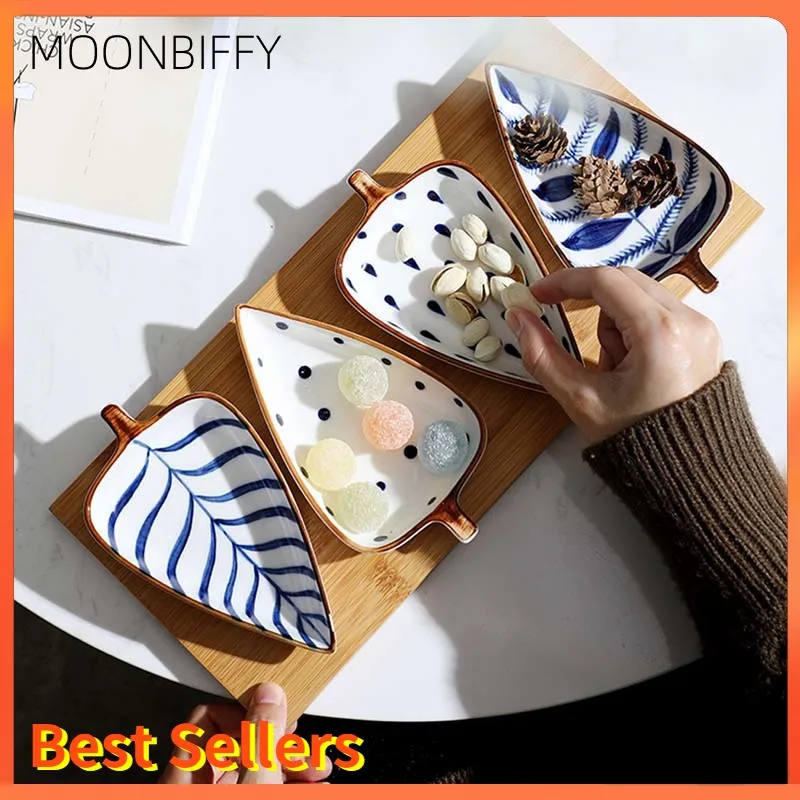 

Creative Leaf Shape Seasoning Bowl Ceramic Multipurpose Small Plates Appetizers Snack Dish Sauce Kitchen Dishes Sushi Cake Tray