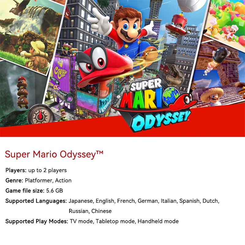 Игра Nintendo Switch для игры Super Mario Odyssey жанр экшн-трансформер 5 6 ГБ ТВ настольные