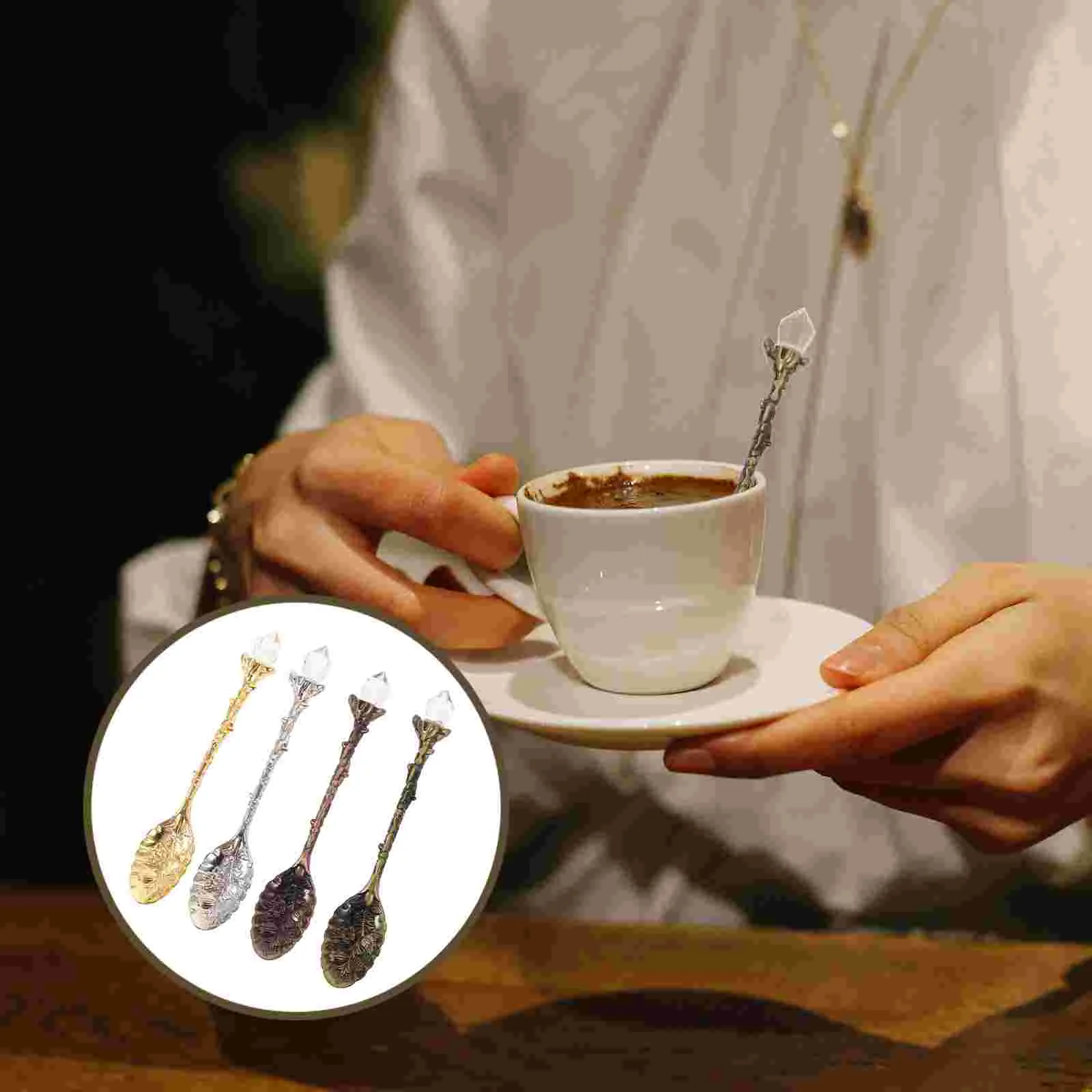 

8pcs Coffee Stirring Spoons Dessert Eating Spoons Yogurt Spoons Ice Cream Spoons