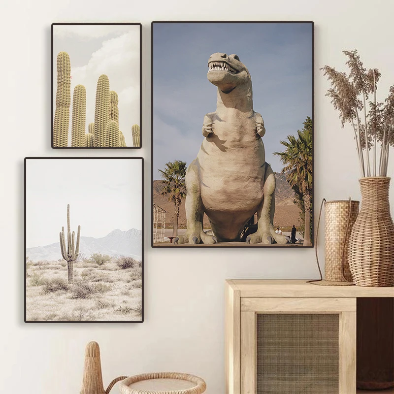 Кактус Сагуаро кабазон Динозавр Большой Каньон пустыня верблюд живопись на