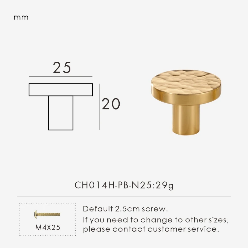 

Ручки для шкафов Nurlin из латуни с рисунком молотка