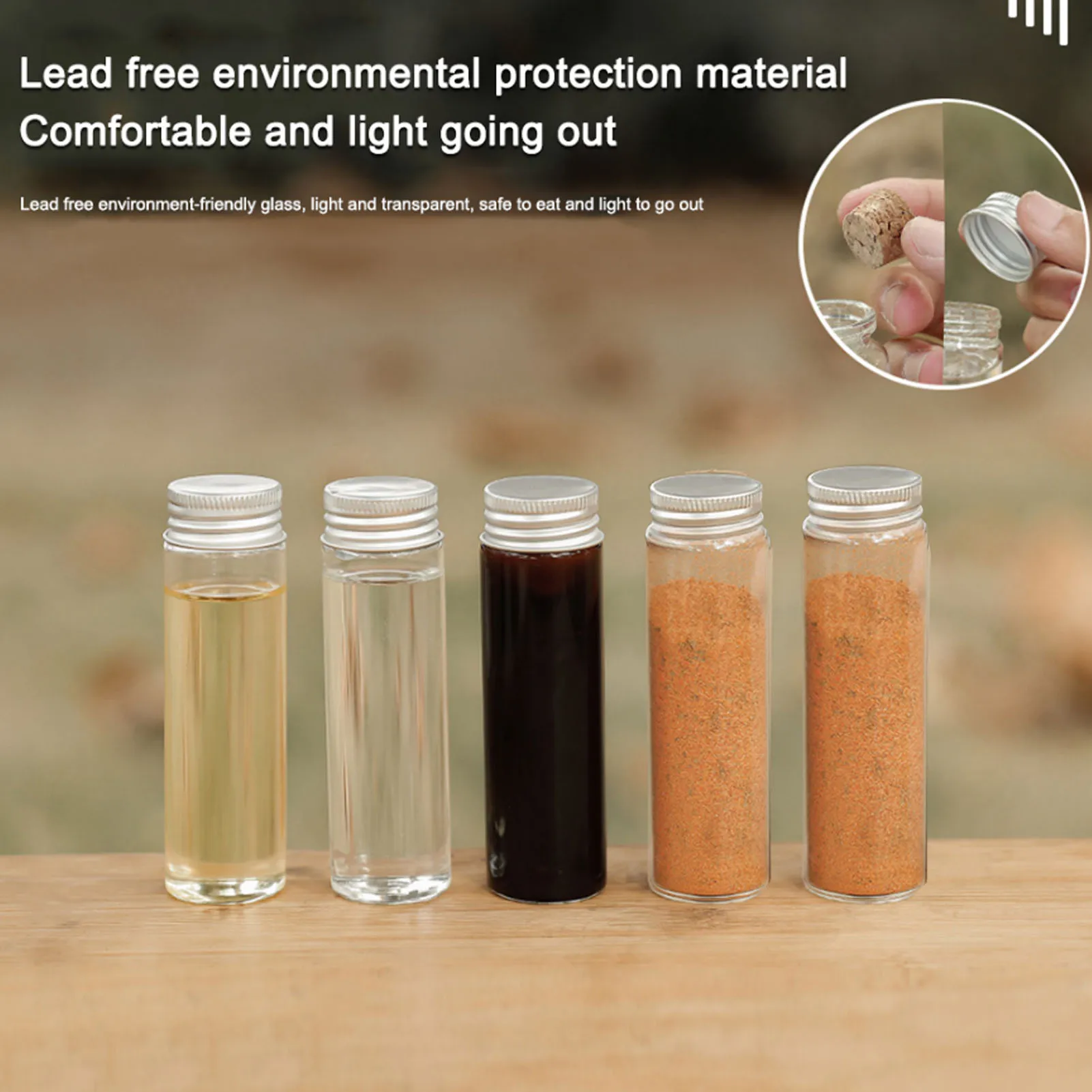 7 шт./компл. походная банка для специй с кожаной сумкой портативная фотобутылка