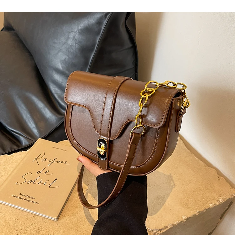 

Y2K Style PU Leather Crossbody Saddle Bags For Women 2023 Winter Fashion Shoulder Side Bag Ladies Travel Handbags And Purses