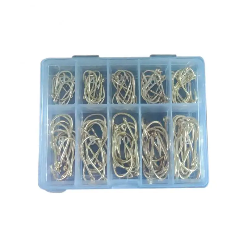 

100pcs Fishing Hooks Coating High Carbon Steel Stainless Steel Barbed Carp Fishing Hook Pack With Retail Box Fishing Hook Tackle