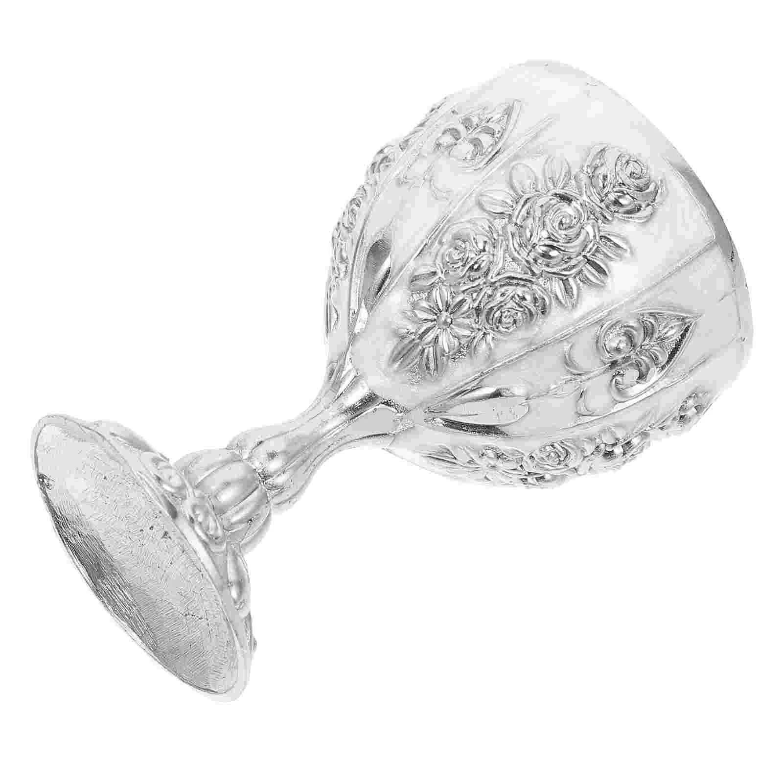 

Cup Goblet Chalice Glasses Vintage Metal Cups Retro Cocktail Medieval European Champagne Drinking Style Royal Goblets Gothic