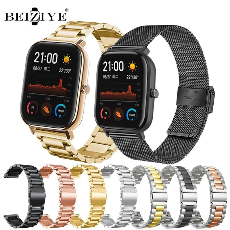 Strap For Huami Amazfit GTS 3 Metal Watchband For Huawei Watch GT2/3 Pro/Amazfit GTR 3/3 Pro/Bip/S/Lite /GTS 2/mini Band