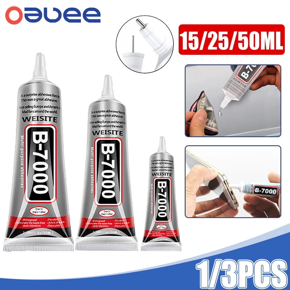 

15/25/50ML B7000 Glue Clear Contact Phone Repair Adhesive Universal Glass Plastic DIY Repair Glue With Precision Applicator