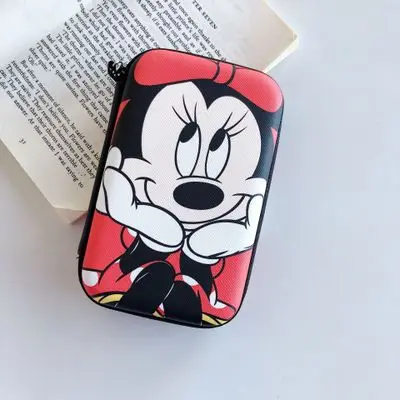 

Disney Mickey Cartoon coin purse minnie boy girl coin bag handbag headset storage bag charger data cable storage box Clutch