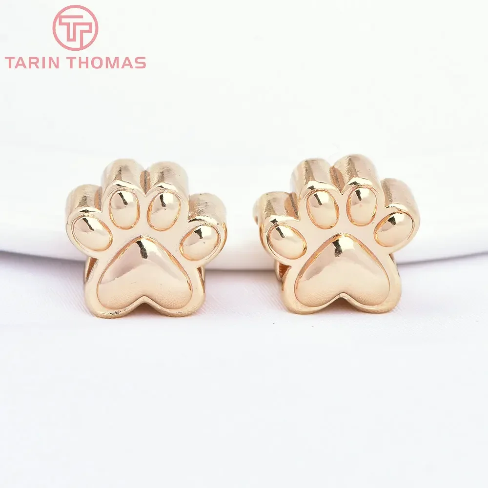 (7563) 6 шт. 12x11 мм 24-каратного золота в форме когтей макропористые бусины браслет