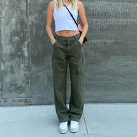 cargo pants baggy jeans y2k streetwear denim trouser women high waist green pant for women casual overall summer clothing female