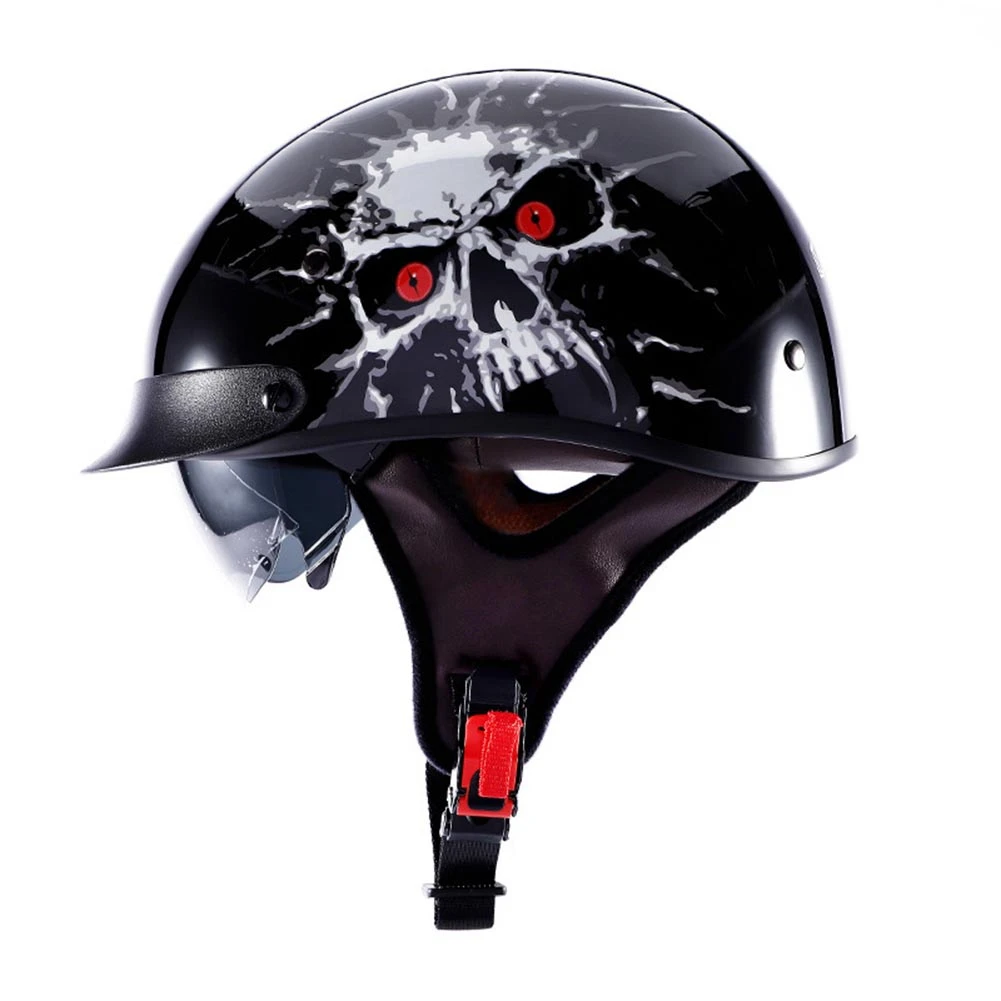 

LVCOOL Motorcycle Helmet Retro Summer Moto Men Helmet Open Face Motorcycle Accessories for Cruiser Chopper Women Men B Type-XL