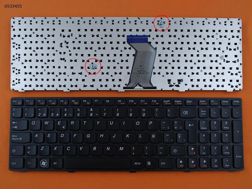 

Клавиатура SP для ноутбука LENOVO Y570, черная рамка, без фольги