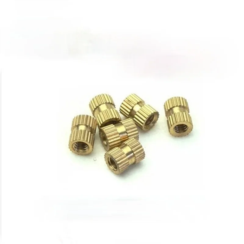 

500pcs M2 M2.5 M3 Copper Inserts Brass Double Pass Knurl Nut Injection Embedded Fastener Nut Nutsert Embedded 3-15mm