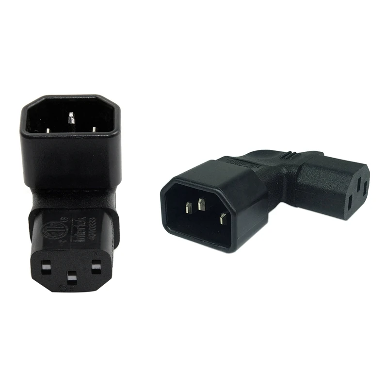 

2 шт. удлинитель питания: 1 шт. удлинитель с левым углом и 1 шт. штекер IEC C14 до правого угла 90 градусов IEC Fe