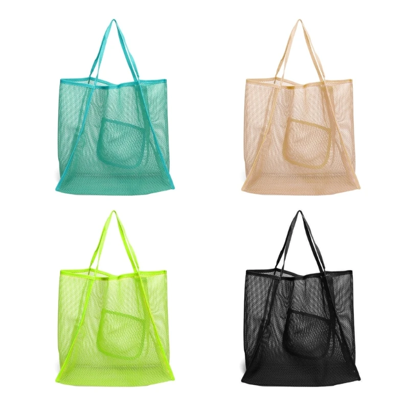 

Large Capacity Mesh Bag for Girl Women Casual Handbag Solid Color Shoulder Bag