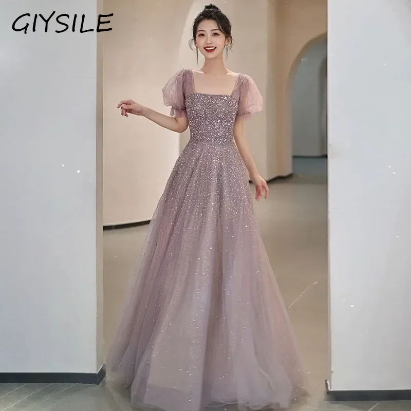 Сетчатое банкетное вечернее платье с блестками модное романтичное Элегантное