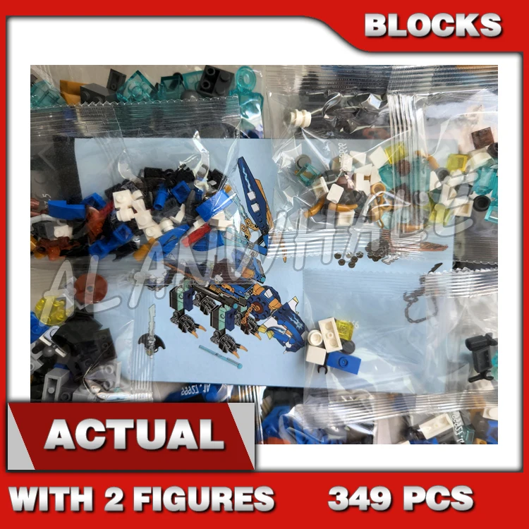 

349pcs Shinobi Jay's Elemental Dragon Bule Lightning Pirate Flyer 10446 Building Block Sets Compatible With Model