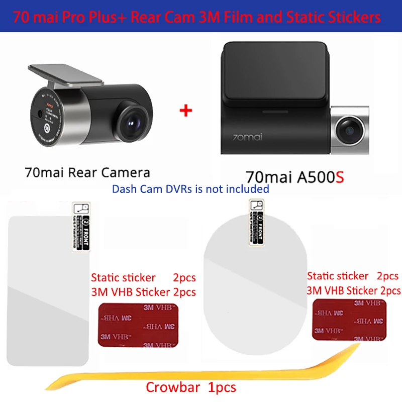 

Для оригинального видеорегистратора 70mai Dash Cam Pro plus + A500S Dash Cam Smart 3M, пленка и статические наклейки для автомобильного видеорегистратора 70mai Pro plus, пленка 3M