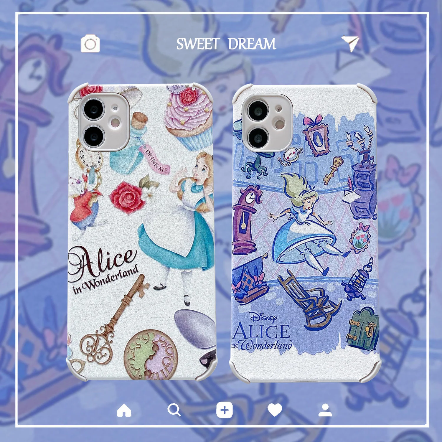 

Disney Alice in Wonderland Phone Cases For iPhone 13 12 11 Pro Max XR XS MAX 8 X 7 SE 2020 Back Cover