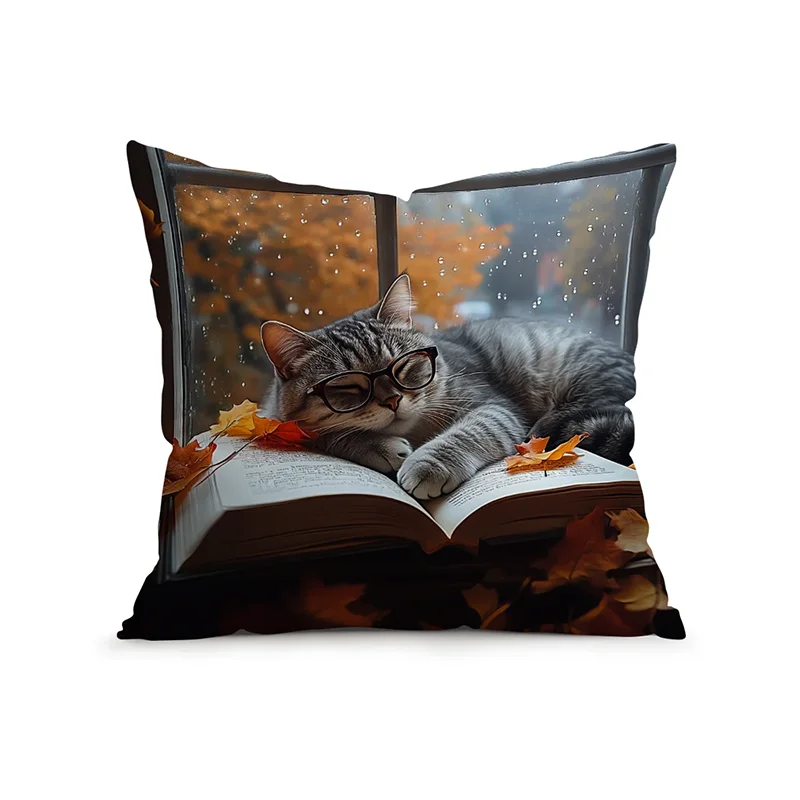 

Декоративная наволочка «Кошки окна» из полиэстера