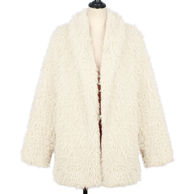 Slim Hairy Trench Black Pink New Autumn Coat Women Solid Casual Stylish Long Jackets 2021 Fur Coats Winter Warm Overcoat Outwear